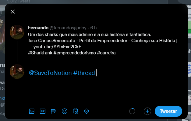 Respondendo a thread com @SaveToNotion